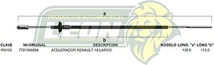CHICOTE ACEL. RENAULT R18 LARGO