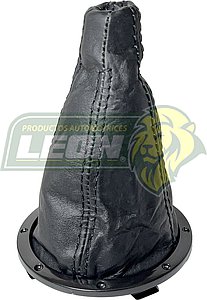 FUNDA PALANCA VELOCIDADES VW POINTER (PIEL) “BASE REDONDA NEGRA”