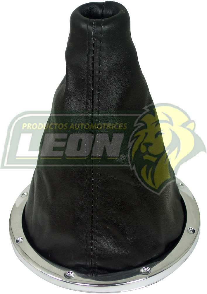 FUNDA PALANCA VELOCIDADES VW POINTER (PIEL) “BASE REDONDA CROMADA”