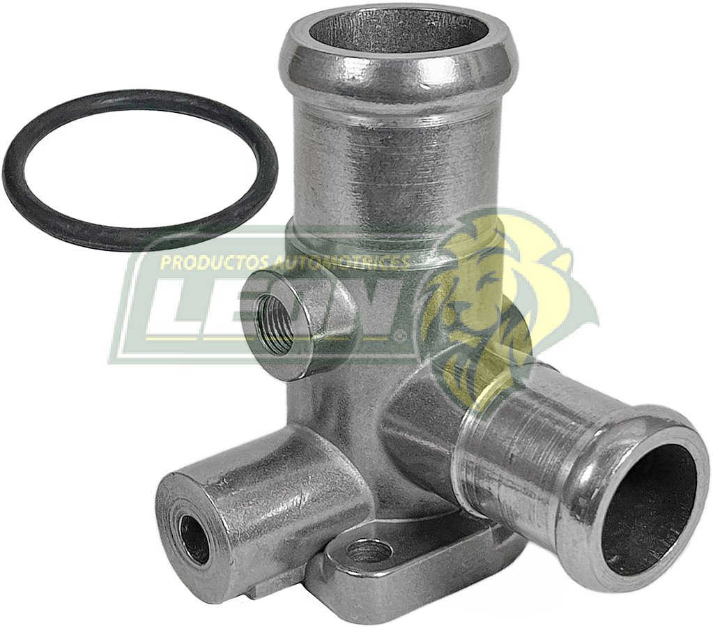 TOMA AGUA VW 1.8L A1, A2, A3 1.8L “2 BULBOS, 2 SALIDAS CON ROSCA DE 10x1.0 mm ALTA” (ALUMINIO) (026121133D)