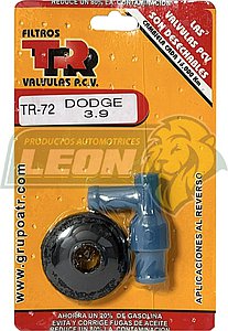 VALVULA PCV TR DODGE RAM PK UP 1500, B150 3.8L V6 99-02, B1500 3.9L V6 95-98, B250 3.9L V6 95-97, DAKOTA 3.9L V6 94-03, DURANGO 3.9L V6 98-99, RAM 1500 3.9L V6 94-01, RAM VAN 1500 3.9L V6 1997, 2500 3.9L V6 2001 (INC. EMPAQUE)