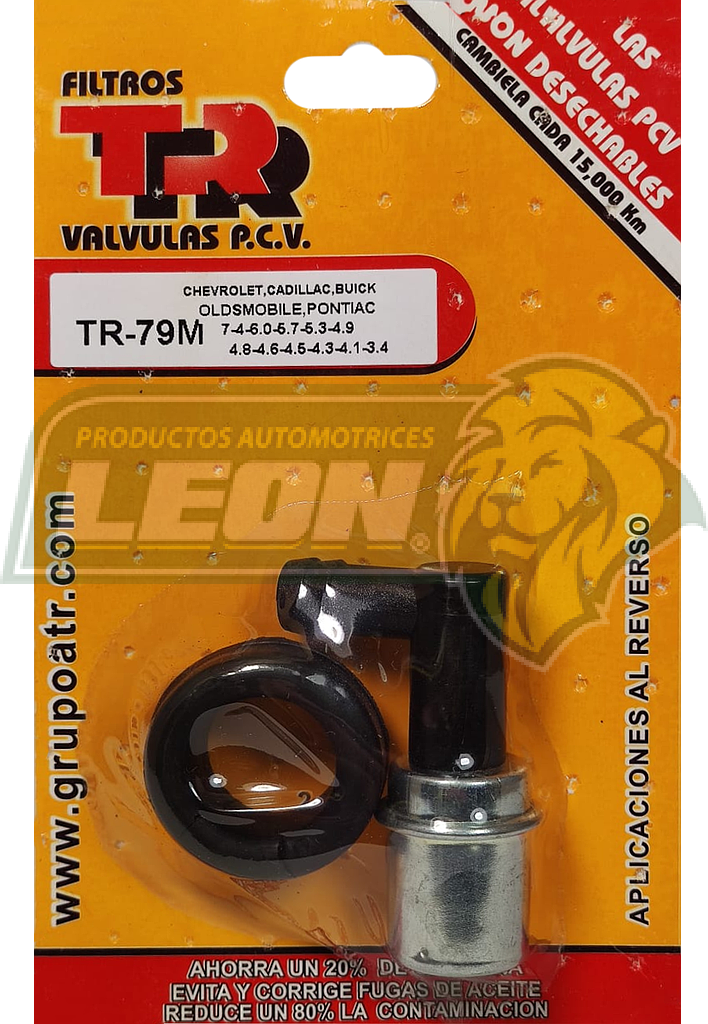 VALVULA PCV TR G.M SILVERADO 5.7L V8 1995, MALIBU 5.7L V8 73-75, C35 5.7L V8 1995, B60 5.7L V8 80-90, BELAIR 5.7L V8 1974, BLAZER 5.7L V8 87-94, C10 5.7L V8 75-86, 7.4L V8 75-80, 6.6L V8 76-80, CAPRICE 5.7L V8 80-82, NOVA 5.7L V8 76-78, B60 5.7L V8 80-90, C20 5.7L V8 75-86, 6.6L V8 76-80, C2500 5.7L V8 88-95, C30 7.4L V8 80-90, C1500 5.0L V8 88-95, CAMARO 5.0L V8 82-83, 5.7L V8 76-81, 4.4L V8 80-81, CORVETTE 5.7L V8 74-80, 7.4L V8 1974, G10 7.4L V8 1974, 5.7L V8 75-86, 6.6L V8 75-80, G20 5.0L V8 87-95, 5.7L V8 1974, G30 5.7L V8 75-88, 5.7L V8 87-96, 5.0L V8 1982, 5.7L V8 1974, IMPALA 5.0L V8 77-79, 4.4L V8 1982, K10 6.6L V8 75-80, 7.4L V8 79-80, K1500 4.3L V6 88-91, 5.0L V8 88-95, K20 5.7L V8 75-86, 7.4L V8 1980, 5.0L V8 1985, K30 5.7L V8 77-86, 6.6L V8 77-80, 7.4L V8 80-86, K3500 5.7L V8 88-95, 7.4L V8 88-95, 5.7L V8 75-81, LESABRE 5.0L V8 1978, REGAL 5.7L V8 1977, SKYLARK 5.0L V8 77-79, MONTECARLO 4.4L V8 1979, 5.0L V8 82-88, MONZA 5.0L V8 76-79, 5.7L V8 1974, 5.0L V8 76-79, P10 5.7 V8 77-78, 6.6L V8 1977, P20 5.7L V8 75-87, 7.4L V8 87-89, P30 5.7L V8 87-95, 7.4L V8 75-89, 6.6L V8 1976, 7.4L V8 1974, R10 5.7L V8 1987, 5.7L V8 87-88, R1500 5.7L V8 89-91, R20 7.4L V8 87-88, 5.7L V8 87-88, 7.4L V8 87-88, R25 5.7L V8 1995, 4.8L L6 87-88, 5.7L V8 87-88, S10 4.3L V6 1994, CADILLAC DEVILLE 4.9L V8 91-95, 4.1L V8 82-85, 4.5L V8 1990, 5.7L V8 1985, BROUGHAM 5.0L V8 1990, EL DORADO 4.5L V8 1990, 4.9L V8 91-93, FLEETWOOD 4.1L V8 82-85, 4.9L V8 91-92, BUICK CENTURY 5.0L V8 77-80, 5.7L V8 77-79, 3.8L V6 1979 (METALICA) (INC. EMPAQUE)