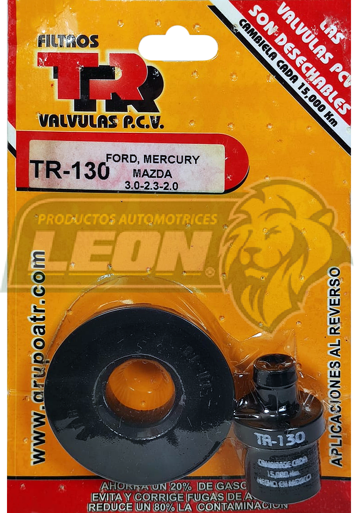 VALVULA PCV TR FORD GHIA 3.0L V6 92-94, THUNDERBIRD SC 3.8L V6 93-94, TOPAZ 2.3L L4 86-87, TEMPO 2.3L L4 86-87, MERCURY COUGAR 3.8L V6 89-90 (INC. EMPAQUE)
