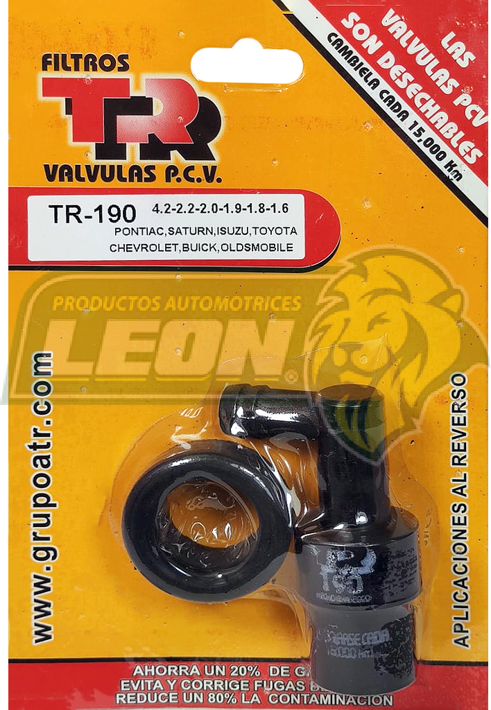 VALVULA PCV TR G.M. CAVALIER 2.2L L4 95-99, 2.0L L4 93-96, 2.2L L4 90-99, LUMINA 2.2L L4 90-99, S-10 2.2L L4 95-01, BERETTA 2.2L L4 87-89, CORSICA 2.0L L4 87-89, PONTIAC SUNFIRE 2.2L L4 97-98, GRAND AM 2.4L L4 1998, SUNFIRE 2.2L L4 95-00, BUICK CENTURY, SKYHAWK 2.0L L4 87-89, GMC SONOMA 2.2L L4 94-02, ISUZU HOMBRE 2.2L L4 94-02, OLDSMOBILE FIRENZA 2.0L L4 87-88, SATURN SC 1.9L L4 91-92, SC1 1.9L 91-92, SC2 1.9L L4 93-02, SL 1.9L L4 01-02, SL1 1.9L L4 91-99, SW1 1.9L L4 93-98, SW2 1.9L L4 93-00 (INC. EMPAQUE)