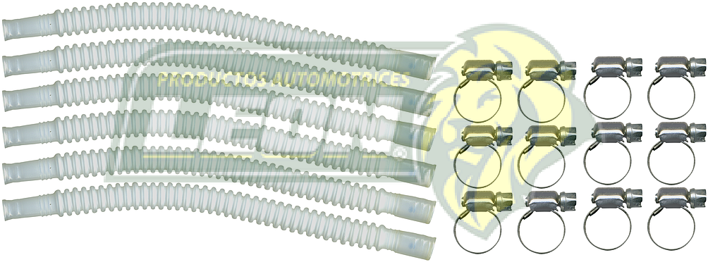 MANGUERAS DE BOMBA GASOLINA UNIVERSALES FLEXIBLES (6) 20.7cm CHRYSLER ATOS, LIBERTY, VERNA, NISSAN PLATINA 02-04 1.6L, FORD ECO SPORT 04-07 2.0L, FIESTA 01-07 1.6L, G.M. ESCALADE, YUKON, C-3500, SUBURBAN, SILHOUETTE, BLAZER, CARGO VAN, EXPRESS VAN, CAVALIER, MALIBU, MONZA, ASTRA, CORSA, VENTURE, AZTEK, ETC., VW POINTER 00-05