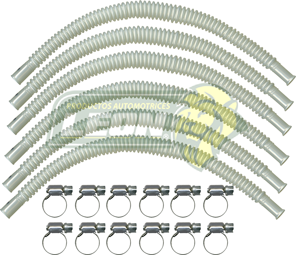 MANGUERAS DE BOMBA GASOLINA UNIVERSALES FLEXIBLES (6) 30.2cm G.M. BLAZER 00-02 4.3L, KODIAK 03-04 7.4L, CAVALIER 95-05 2.2, 2.4LPK-UP S-10 96-03 2.2, 4.3L, FORD FOCUS 00-01 2.0L