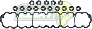 JUNTA TAPA PUNTERIAS JEEP EAGLE, CHEROKEE L6 MOTOR AMC 242” (4.0L) (PUERTOS GRANDES, GRAFITO) 91-98 CONTENIDO: 1 PIEZA