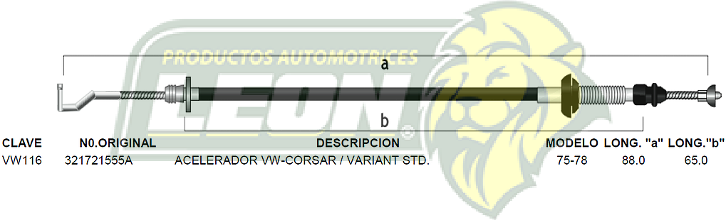 CHICOTE ACEL. CORSAR, VARIANT STD. 75-78