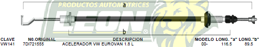 CHICOTE ACEL. EUROVAN 1.8L