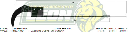 CHICOTE COBRE CORSAR 75-78