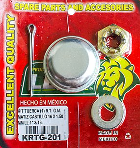 KIT TUERCA (1) R.T. G.M. MATIZ CASTILLO 16x1.50 mm LL.1” 3/16