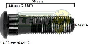 BIRLO RUEDA ISUZU CAMIONETA ELF 200 09-13 R.T. 14x1.50x50 mm ESTRIADO 8.60x16.28 mm (R)