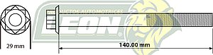 TORNILLO CABEZA MOTOR G.M. 1.4L CHEVY, JOY, SWING, MONZA 94-03 ($ x pza.) 10x1.25 mm, LGO. 140 mm, LL. TORX 29 mm