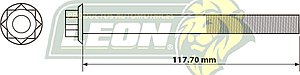 TORNILLO CABEZA MOTOR NISSAN 1.6L 16V DOHC PLATINA 02-08, APRIO 07-08 ($ x pza.) 10x1.50 mm, LGO. 117.7 mm, LL. TORX.