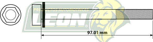 TORNILLO CABEZA MOTOR NISSAN 1.6L GA16DNE DOHC TSURU III, SENTRA 97-06 ($ x pza.) 10x1.50 mm, LGO. 97.01 mm, LL. ALLEN. 10 mm