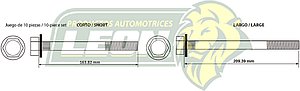 TORNILLO CABEZA MOTOR DODGE 2.0L SOHC NEON 00-05 ($ x pza.) 11x1.50 mm, LGO. 164/209 mm, LL. HEX. 15 mm