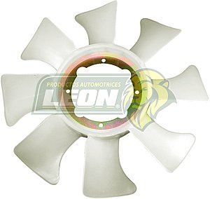 VENTILADOR PLASTICO ICHIVAN, PK-UP 2.4L, D21 93-03, Z24 87-92 c/POLEA TERMICA HO741, HO747 8 ASPAS 4 HOYOS CENTRO DE METAL ØI: 12-14.3 cm, ØE: 39.7 cm
