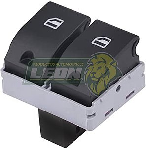 INTERRUPTOR ó SWITCH “LEVANTAVIDRIOS” VW POLO 1.6L 03-07, LUPO 1.6L 05-09, CROSS FOX 1.6L 06-17, POINTER 1.8L 98-10, GOL 09-12 (COMANDO DOBLE DELANTERO (L) 2 Y 4 PUERTAS, CONTROLA LOS CRISTALES DELANTEROS)