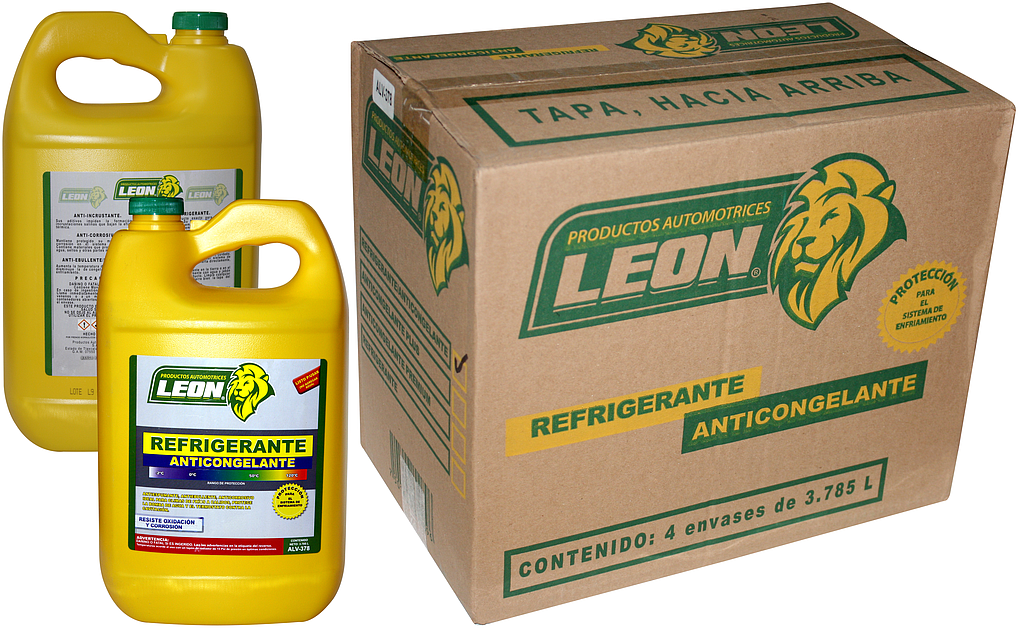 ANTICONGELANTE VERDE GARRAFA 3.785 Lt. “LEON” -2 °C +120 °C 5% MEG