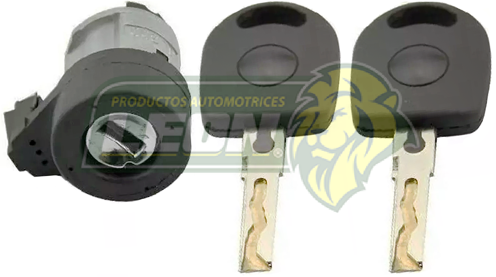 CILINDRO ARRANQUE VW A4, GOL, NEW BEETLE 98-11, CROSSFOX, POLO 03-14, LUPO, SAVEIRO, SPORTVAN T4, T5, UP, SEAT IBIZA 03-17, CORDOBA, AUDI A3 01-05, AUDI A4 01-05 c/LLAVES (CON ORIFICIO PARA CHIP) BRUCK