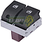 INTERRUPTOR ó SWITCH “LEVANTAVIDRIOS” VW POLO 1.6L 03-07, LUPO 1.6L 05-09, CROSS FOX 1.6L 06-17, POINTER 1.8L 05-09, GOL 09-12 (COMANDO DOBLE) DELANTERO (L) (PARA AUTOS CON 4 PUERTAS, CONTROLA LOS CRISTALES TRASEROS)