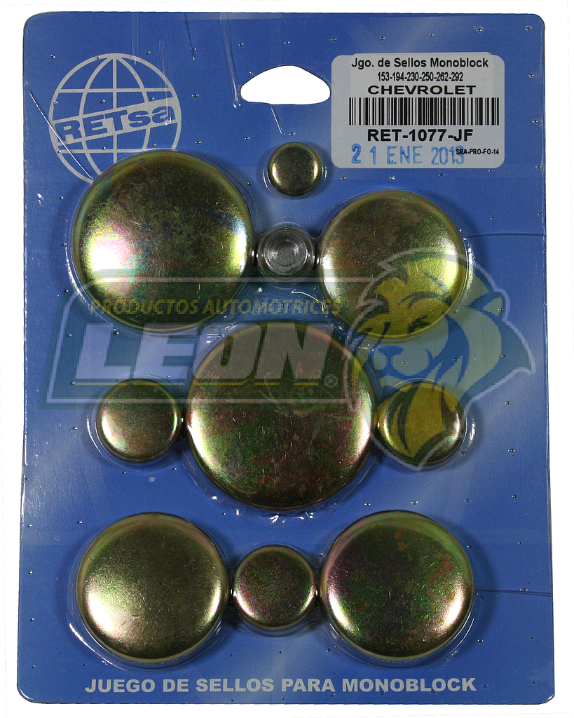 JUEGO SELLO MONOBLOCK G.M. M.153, 194, 230, 250, 262, 292 FIERRO