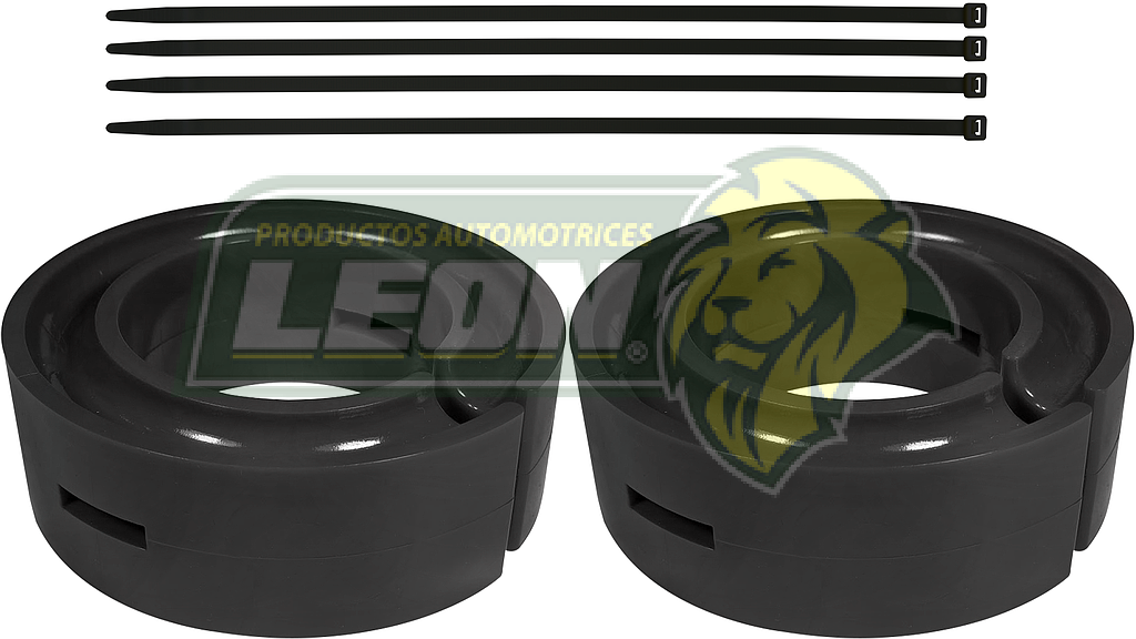 AUMENTO o ESTABILIZADOR DE RESORTE DE SUSPENSION Ø: 6.5” ALT.: 3/4 POLIURETANO NEGRO (KIT)