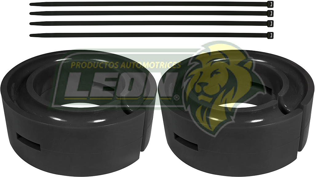 AUMENTO o ESTABILIZADOR DE RESORTE DE SUSPENSION Ø: 6.5” ALT.: 1”  POLIURETANO NEGRO (KIT)