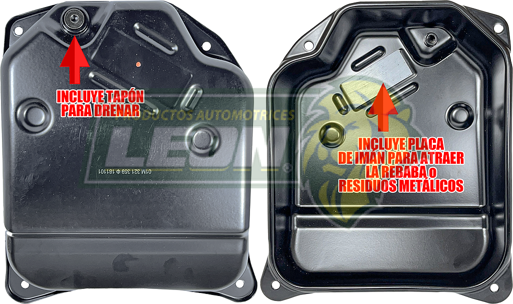 TAPA CARTER ACEITE VW 4C. 2.0L JETTA CLASICO 00-07 CAMBIO AUTOMATICO 4 MARCHAS (01M321359) QUEZADA