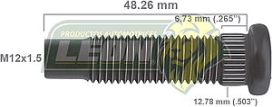 BIRLO RUEDA G.M. S-10 02-06 R.D. Y R.T. 12x1.5 mm L: 48.26 mm GRADO 8 Ø ESTRIADO: 12.78 mm (.503”)x6.73 mm (.265”)