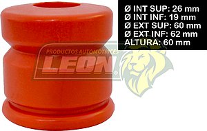 GOMA REBOTE AMORTIGUADOR FORD RANGER Ø INT SUP: 26 mm, Ø INT INF: 19 mm, Ø EXT SUP: 60 mm, Ø EXT INF: 62 mm, ALTURA: 60 mm NARANJA