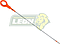BAYONETA ACEITE VW POLO 13-19 1.4TSI, AUDI A1 10-19 1.4TSI, TIGUAN 08-17 1.4TSI, GOLF A6 13-14 1.4TSI, GOLF A7 15-21 1.4TSI, AUDI A3 04-12 1.4T, SEAT LEON 07-20 1.4T, TOLEDO 12-19 1.4TSI, ALTEA 05-15 1.4T LARGO TOTAL: 57.3 cm, LARGO VASTAGO: 50.8 cm BRUCK