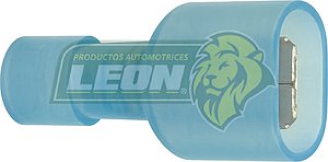 TERMINAL ELECTRICA AISLANTE AZUL MACHO PLANA 1/4 “FORRADO TOTAL”