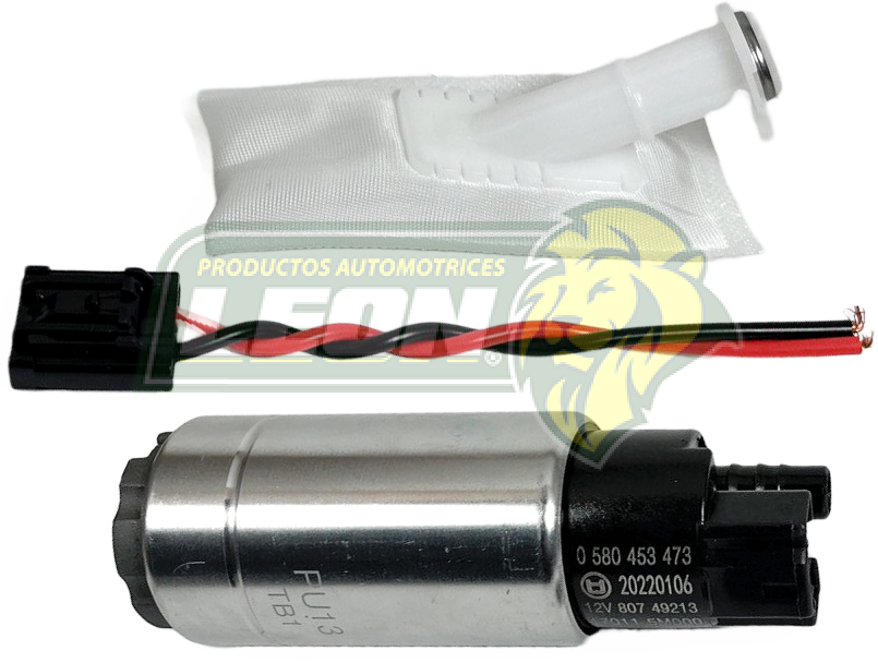 BOMBA DE GASOLINA ELECTRICA (0580453407NI, 80749213, 170115M000, 0580453473, 20220106, PU13 TB1, 7501110832312) NISSAN TSURU III 92-04, NISSAN PK-UP 95-97 2.4L, FRONTIER 98-99 2.4L “DELGADA” (CON CONECTOR Y CEDAZO)