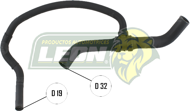 MANGUERA RAD. INF. G.M. MALIBU L4 2.2L 2004, OLDSMOBILE ALERO 2.2L 02-04, PONTIAC GRAND AM 2.2L 02-05 (62597, 22697, 72175, 22621759) ALTO: 45 cm, LARGO: 55 cm, ØI: 18 mm, ØE: 33 mm