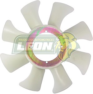 VENTILADOR PLASTICO MAZDA PK-UP B2000, B2200 83-96 C/POLEA TERMICA HO740 8 ASPAS 4 HOYOS CENTRO DE METAL ØI: 12 cm, ØE: 39.7 cm