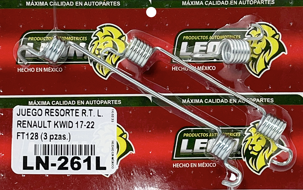 JUEGO RESORTE R.T. L. RENAULT KWID 17-22 FT128 (3 pzas.)