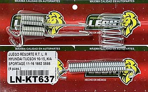 JUEGO RESORTE R.T. L. R HYUNDAI TUCSON 10-15, KIA SPORTAGE 11-16 1662 S988 (4 pzas.)