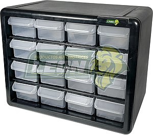 ORGANIZADOR CON 16 GAVETAS DE LARGO: 27 cm, ALTO: 22 cm, FONDO: 16 cm (11851)