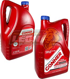 ACEITE MULTIGRADO SAE 25W-50 API SL GARRAFA 4 Lt. (P/AUTOS DE + DE 10000 Km.) GONHER