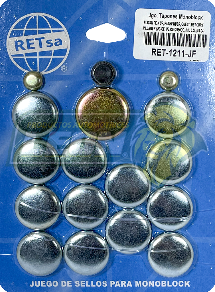 JUEGO SELLO MONOBLOCK NISSAN PICK-UP, PATHFINDER, QUEST, MERCURY VILLAGER VG30E, VG33E 2960CC, 3.0, 3.3L 85-04 FIERRO