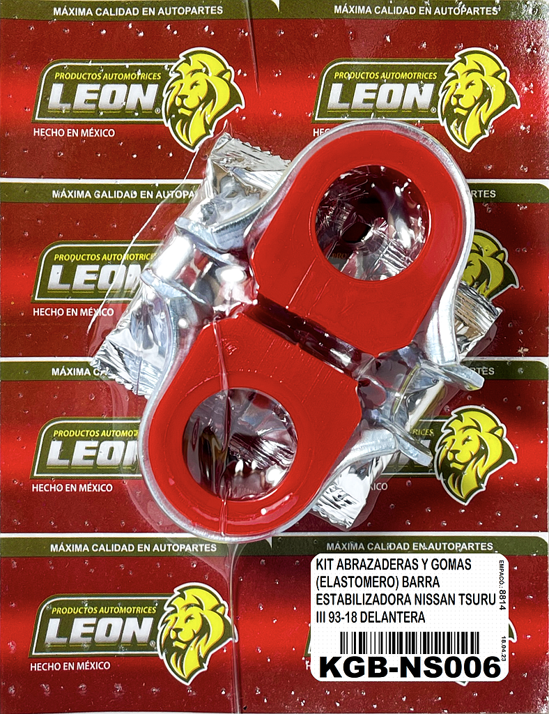 KIT DE ABRAZADERAS Y GOMAS (ELASTOMERO) BARRA ESTABILIZADORA NISSAN TSURU III 93-18 DELANTERA