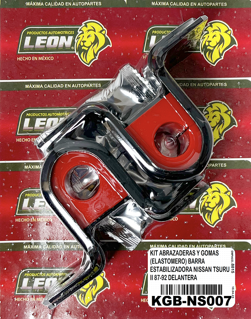 KIT DE ABRAZADERAS Y GOMAS (ELASTOMERO) BARRA ESTABILIZADORA NISSAN TSURU II 87-92 DELANTERA