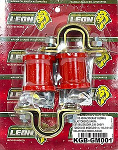 KIT DE ABRAZADERAS Y GOMAS (ELASTOMERO) BARRA ESTABILIZADORA G.M. CHEVY TODOS LOS MODELOS 1.4, 1.6L 94-13 DELANTERA (MEDIO JUEGO)