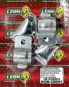 KIT DE ABRAZADERAS Y GOMAS (POLIURETANO NEGRO) BARRA ESTABILIZADORA CHRYSLER ATOS L4 1.0, 1.1L 99-06 ØI: 15.7 mm DELANTERA