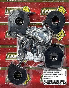KIT DE ABRAZADERAS Y GOMAS (TIPO ORIGINAL) BARRA ESTABILIZADORA VW POINTER TODOS 98-10 Ø: 16 mm DELANTERA