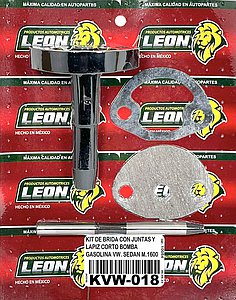 KIT DE BRIDA CON JUNTAS Y (LAPIZ CORTO 9.96 cm.) BOMBA GASOLINA VW. M.1600 SEDAN, COMBI, BRASILIA, HORMIGA, SAFARI