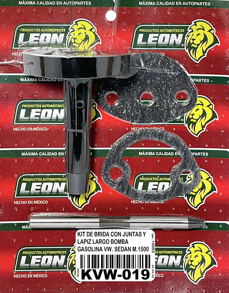 KIT DE BRIDA CON JUNTAS Y (LAPIZ LARGO 10.75 cm) BOMBA GASOLINA VW. M.1500, 1200 SEDAN, COMBI