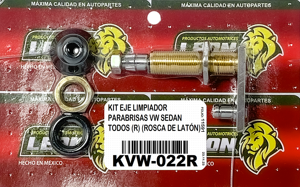 KIT EJE LIMPIADOR PARABRISAS VW SEDAN TODOS (R) (ROSCA DE LATÓN)
