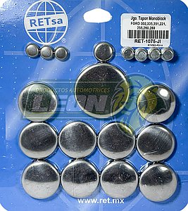 JUEGO SELLO MONOBLOCK FORD M.221, 255, 260, 289, 302, 335, 351N (ACERO INOXIDABLE)